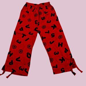 Pepco Full length Soft Cotton Ankle tie Pants Red with Black Alphabets NWOT